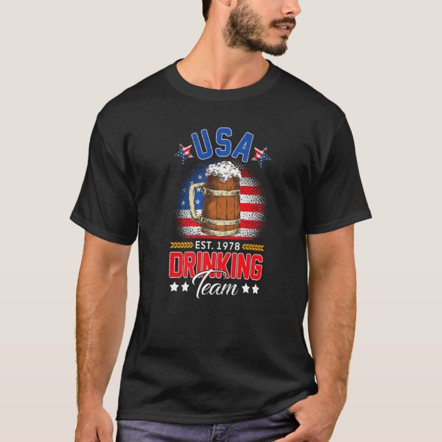 Amerikanska Flagga 4th of Ju T Shirt (Framsida)