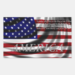 Amerikanska Flagga Allegience Rektangulärt Klistermärke