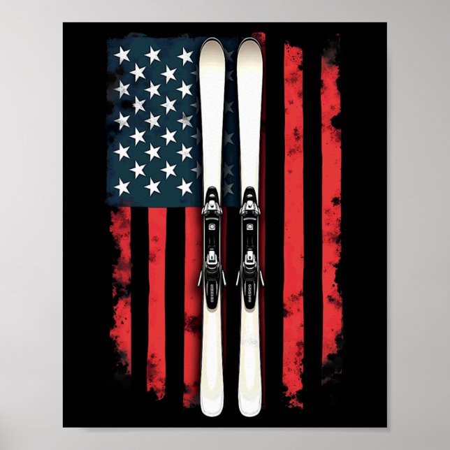 Amerikanska Flagga Alpine Skier 1 Poster (Framsidan)
