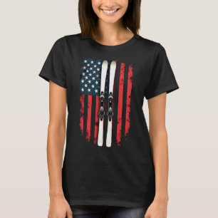 Amerikanska Flagga Alpine Skier 1 T Shirt