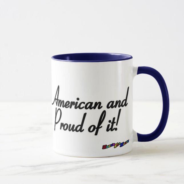 Amerikanska Flagga - amerikanska och stolta över d Mugg (Höger)
