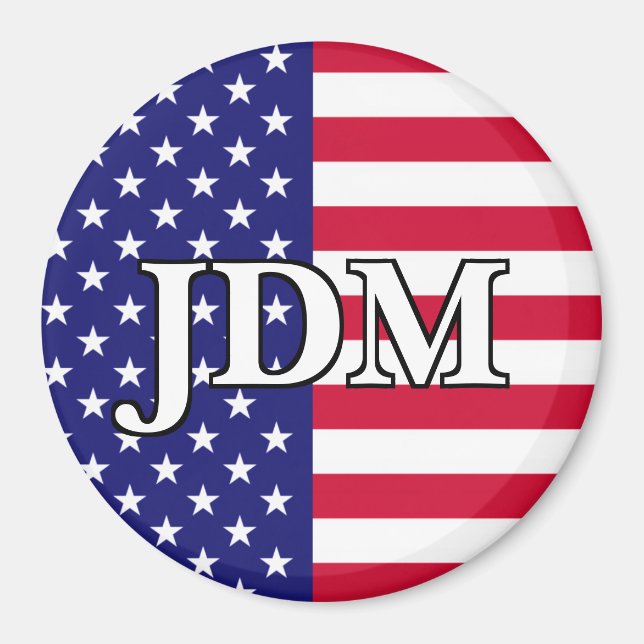 Amerikanska Flagga Anpassade Initialer Magnet (Framsidan)
