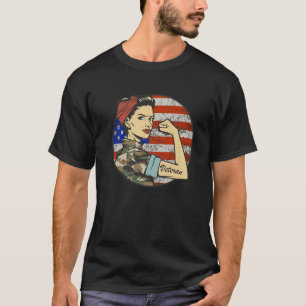 Amerikanska Flagga armé Veteran Starong Women Vete T Shirt