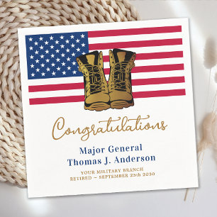 Amerikanska Flagga armén Pension USA Party Pappersservett