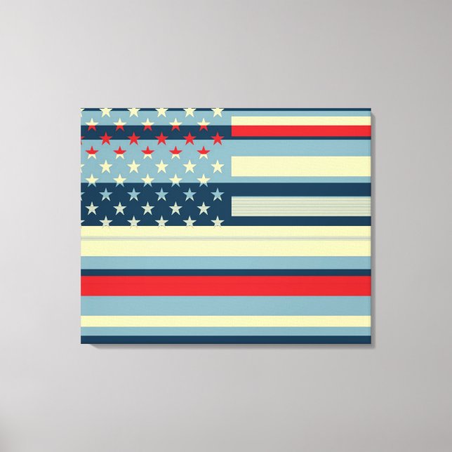 Amerikanska Flagga art 2 Canvastryck (Framsida)