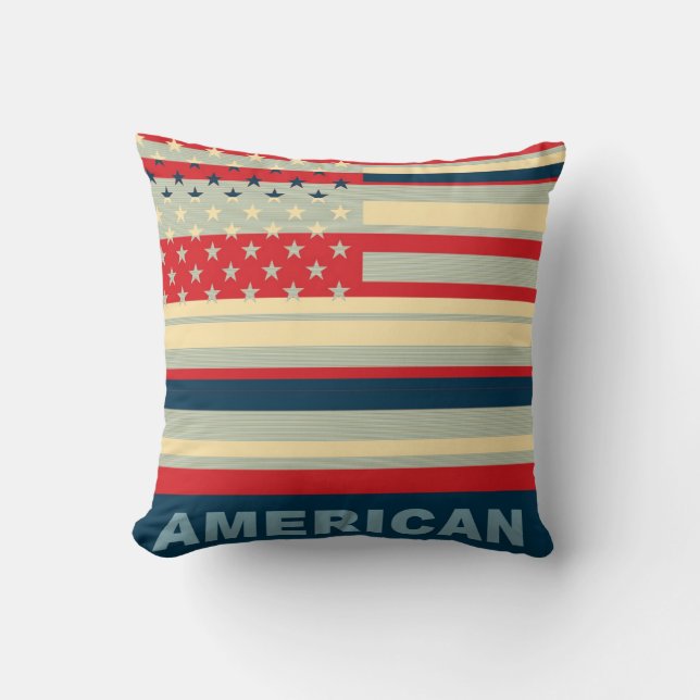 Amerikanska Flagga art 2 Kudde (Framsida)