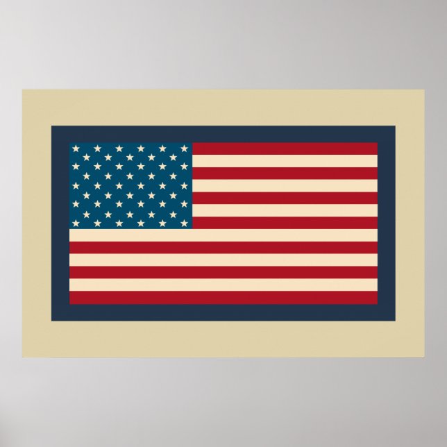Amerikanska Flagga Art Poster (Framsidan)