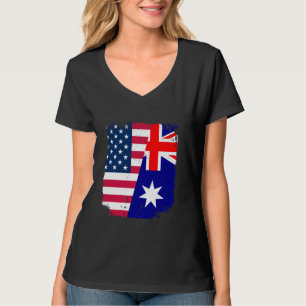 Amerikanska Flagga AUSTRALIA Vänskap Land Vint T Shirt