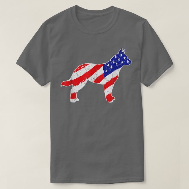 Amerikanska Flagga Australien Cattle Patriotic Hun T Shirt (Design framsida)