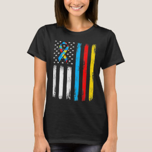 Amerikanska Flagga Autism Parti Autistic Child Awa T Shirt