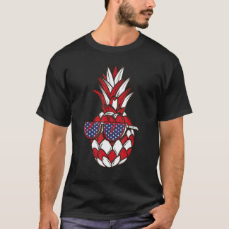 Amerikanska Flagga av hawaiiska ananas T Shirt