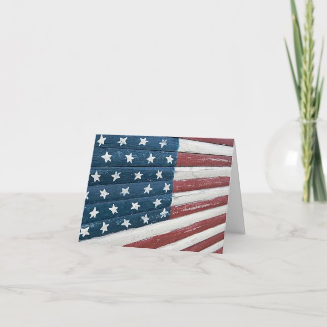 Amerikanska flagga av trä kort (Framsida)
