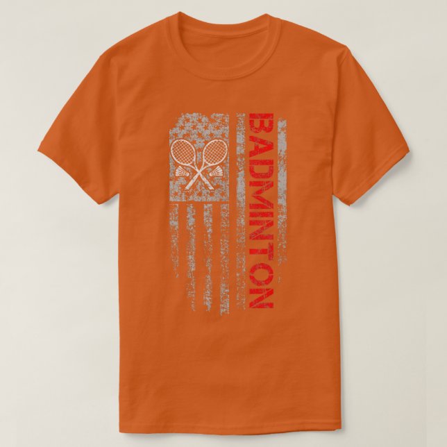 Amerikanska Flagga Badminton Jersey för Badminton  T Shirt (Design framsida)