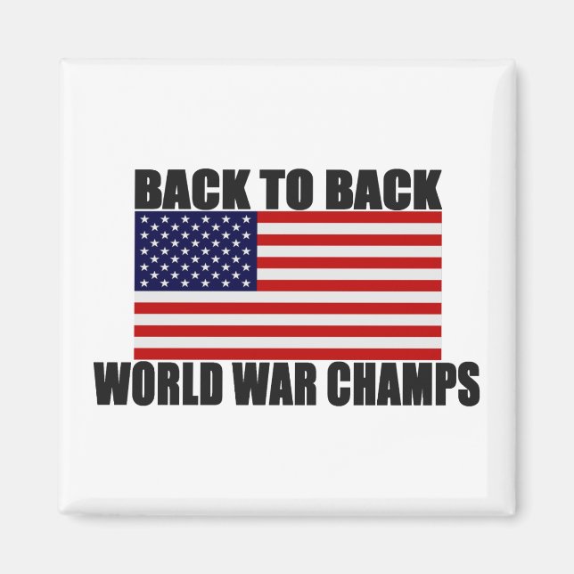 Amerikanska Flagga bak i Världskriget Magnet (Framsidan)