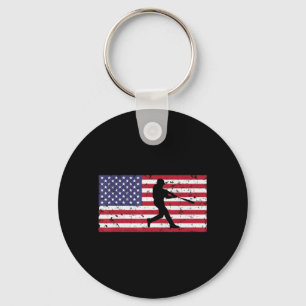 Amerikanska Flagga Baseball Coola Vintage Gift Jer Nyckelring