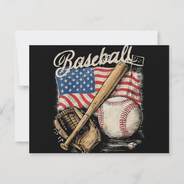 Amerikanska Flagga Baseball Player Fladdermus Fläk (Framsida)