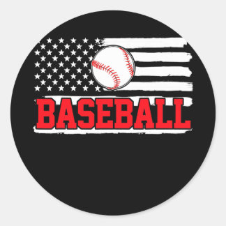 Amerikanska Flagga Baseball Team-gåvor Runt Klistermärke