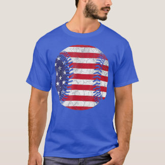 Amerikanska Flagga Baseball TJant 4:e USA För mana T Shirt