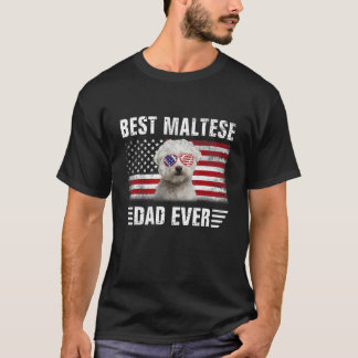Amerikanska Flagga bästa maltesiska Pappa någonsin T Shirt