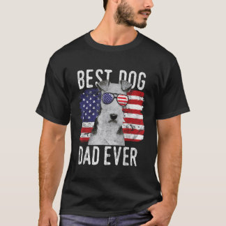 Amerikanska Flagga Best Hund Aldrig Wire Fox Terri T Shirt