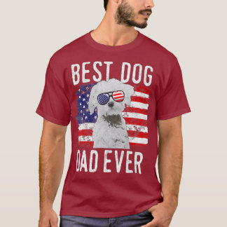 Amerikanska Flagga Best Hund Pappa någonsin maltes T Shirt