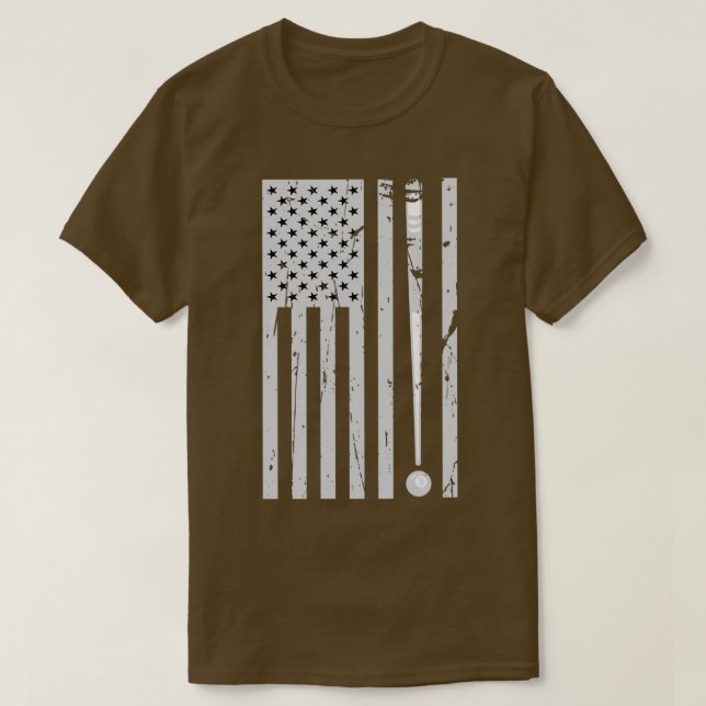 Amerikanska Flagga Billiard Bassäng Player Manar W T Shirt (Design framsida)