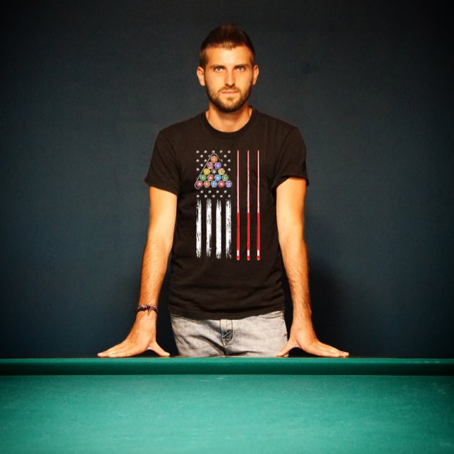 Amerikanska Flagga Billiard Bassäng Player T-shirt (Skapare uppladdad)