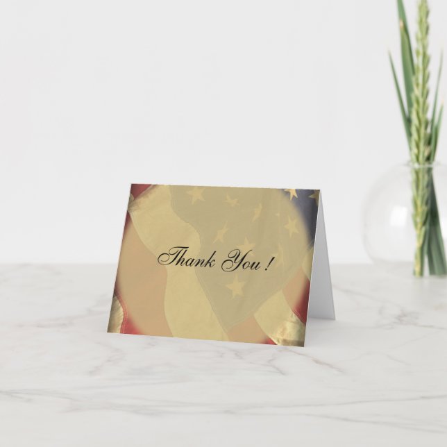 Amerikanska Flagga Blank tackkort (Framsida)