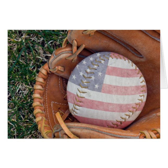 Amerikanska Flagga Boll OBS Kort (Framsidan Horizontal)