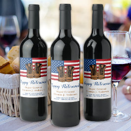 Amerikanska Flagga Boots Pension Party Vinflaska Etikett