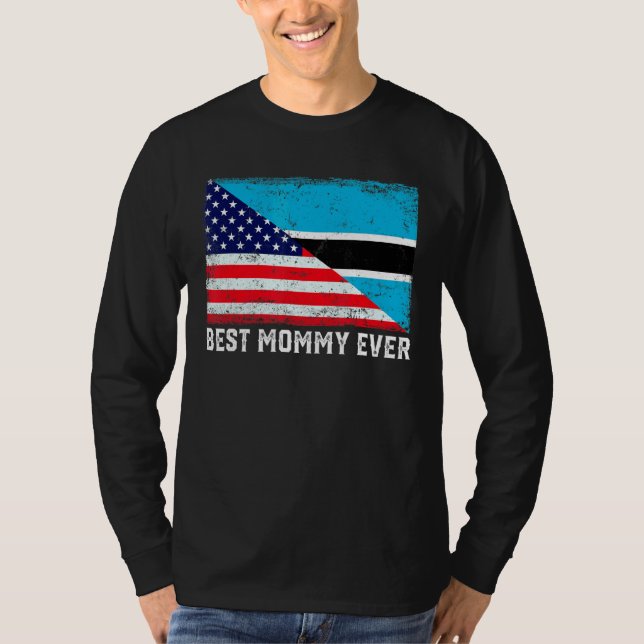 Amerikanska Flagga Botswana Flagga Best Mamma någo T Shirt (Framsida)