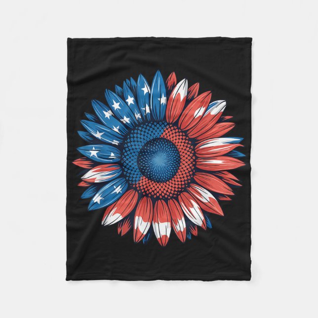 Amerikanska Flagga Bow Tie 4:e juli Flickor Patrio Fleecefilt (Framsidan)