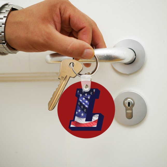 Amerikanska Flagga Brev ’L’ Nyckelring (American Flag Letter L Keychain)