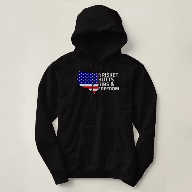 Amerikanska flagga Brisket Butts Ribs and Freedom  T Shirt (Design framsida)