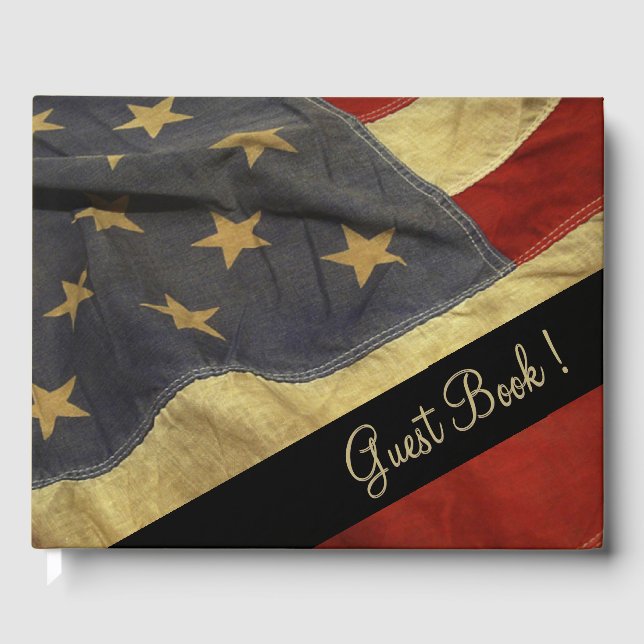 Amerikanska Flagga Bröllop Guest Bok (Framsida)