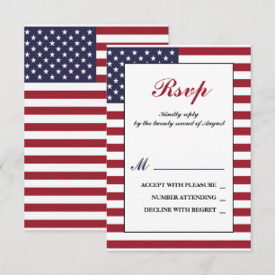 Amerikanska Flagga Bröllop OSA Kort
