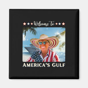 Amerikanska Flagga Bukt Trump Sombrero Mexico Magnet
