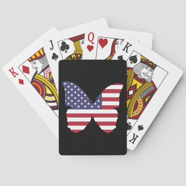Amerikanska flagga Butterfly-spelkort Casinokort (Baksidan)
