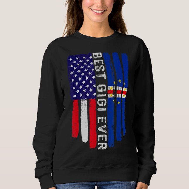 Amerikanska Flagga & Cabo Verde Flagga Best Gigi A T Shirt (Framsida)