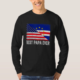 Amerikanska Flagga Cabo Verde Flagga Best Pappa nå T Shirt
