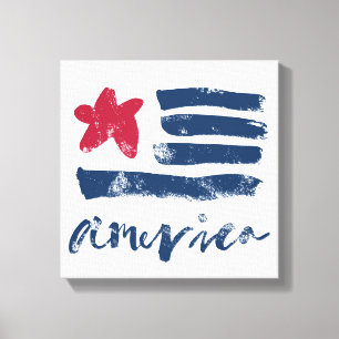 Amerikanska Flagga Canvastryck