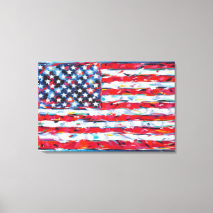 Amerikanska Flagga Canvastryck