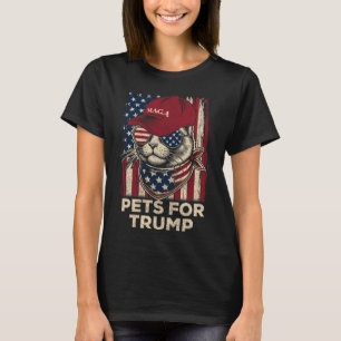 Amerikanska Flagga Cat Lives Problem Trump 2024 T Shirt