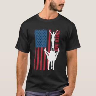 Amerikanska Flagga Cheer Pappa 4:e juli Patriotic T Shirt