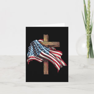 Amerikanska Flagga Christian Kor Jesus 4 juli Kort
