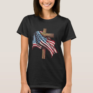 Amerikanska Flagga Christian Kor Jesus 4 juli T Shirt