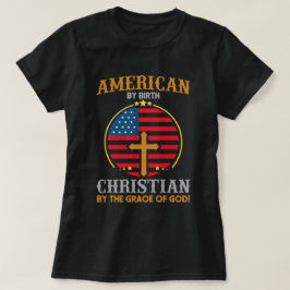 Amerikanska Flagga Christian Kor Text Art Kvinnoko T Shirt