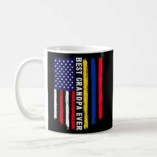 Amerikanska Flagga & Colombia Flagga Best Grandpa Kaffemugg