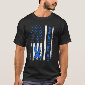 Amerikanska Flagga Colon Cancer Awareness Survivor T Shirt