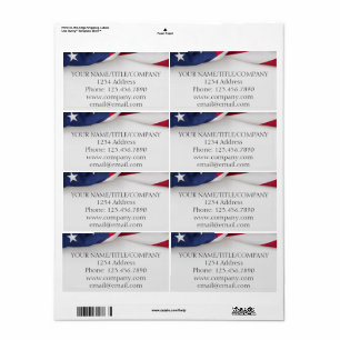 Amerikanska Flagga Company Namn Shipping Labels Fraktsedel